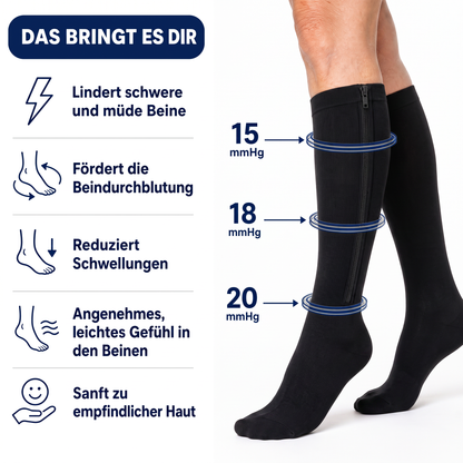 Kompressionsstrümpfe mit Reißverschluss