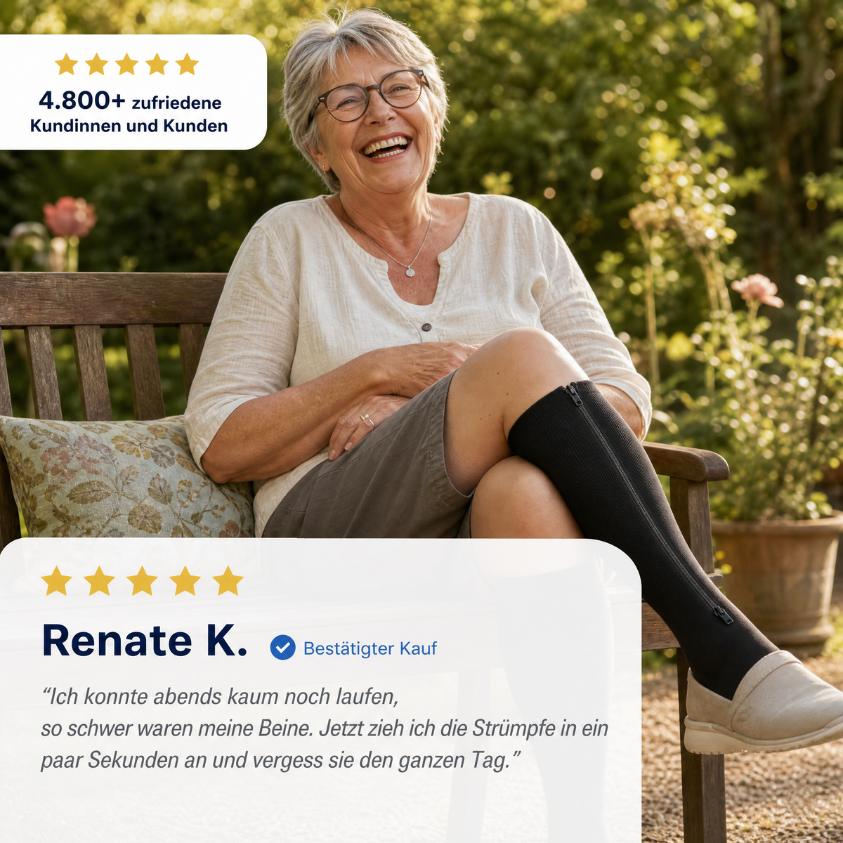Kompressionsstrümpfe mit Reißverschluss