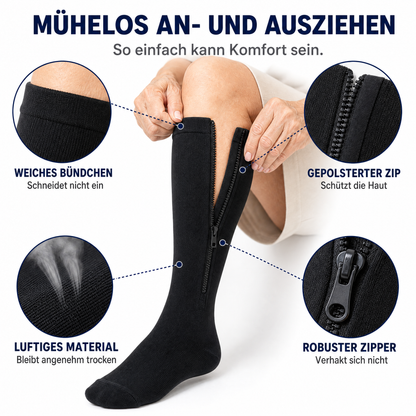 Kompressionsstrümpfe mit Reißverschluss